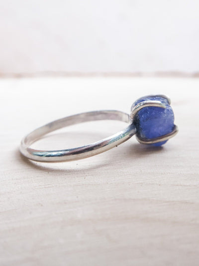 Chip of Mermaid Scale Raw Tanzanite Ring - Silver Lily Studio