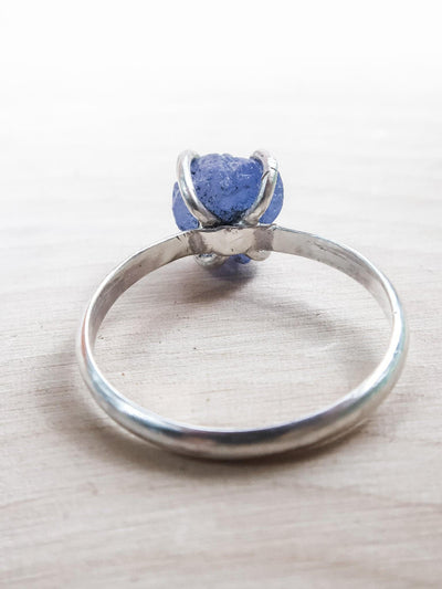 Chip of Mermaid Scale Raw Tanzanite Ring - Silver Lily Studio