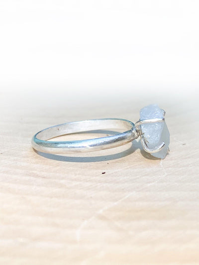 Chip of Unicorn Horn Raw Moonstone Ring - Silver Lily Studio