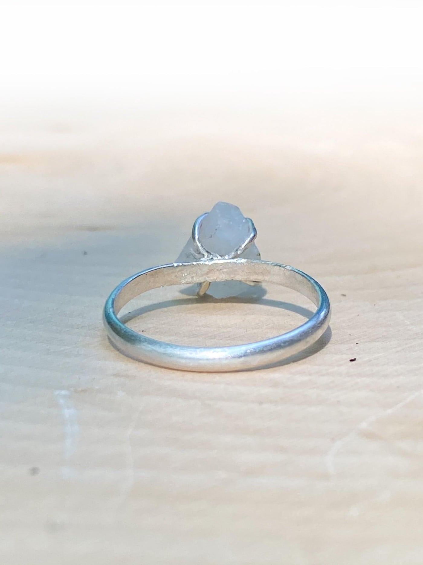 Chip of Unicorn Horn Raw Moonstone Ring - Silver Lily Studio