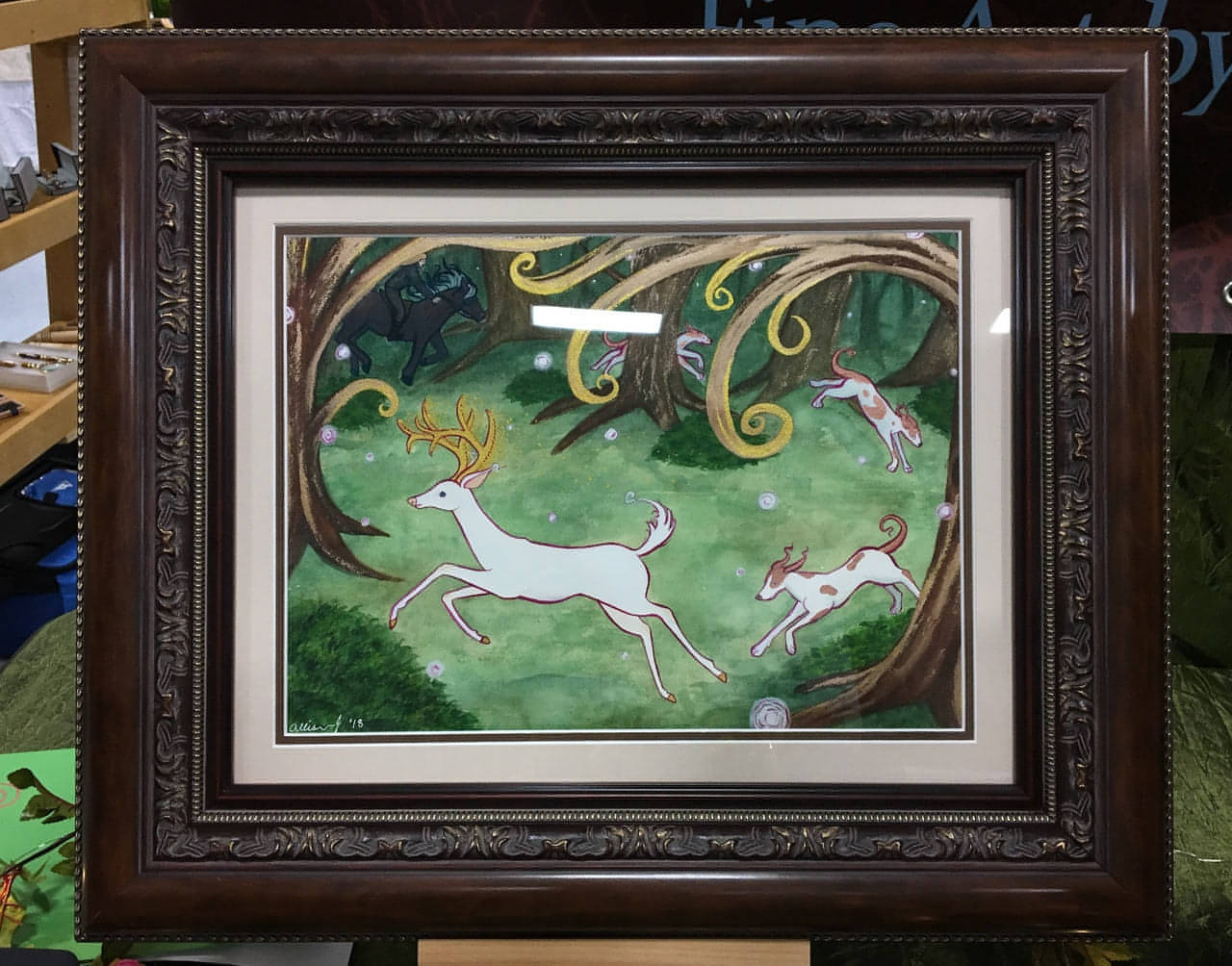 "The Hounds and the Hart" Original Art - Silver Lily Studio
