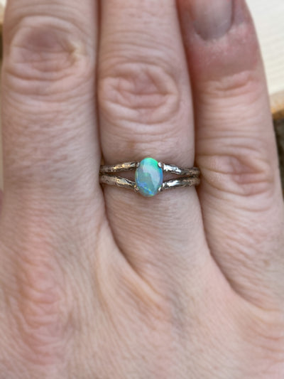 Across the Faerie Line Opal Branch Ring
