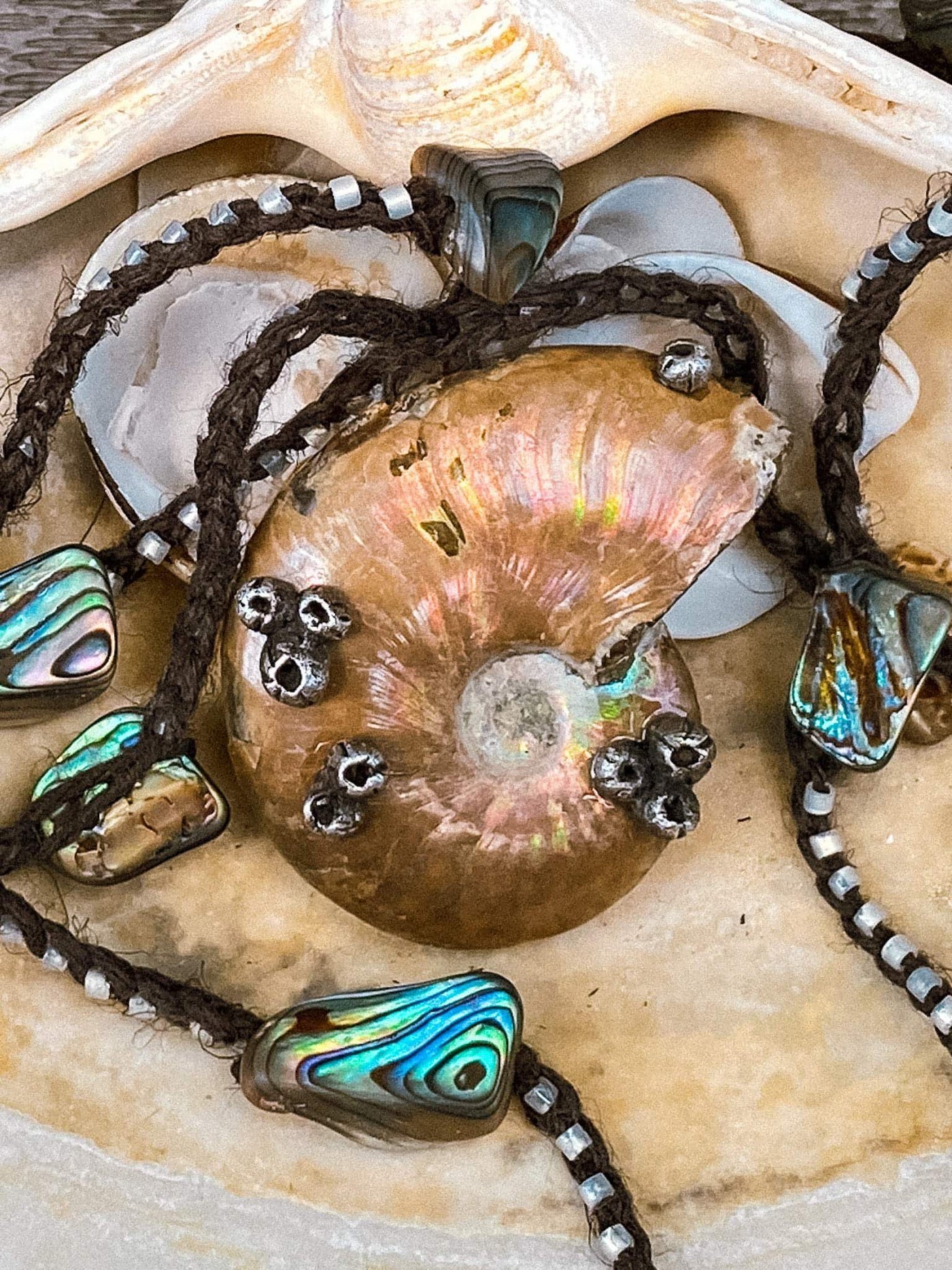 Mermaid's Melody Ammonite Pendant Necklace