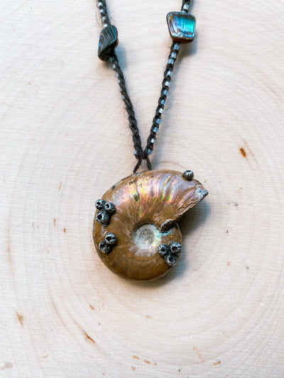 Mermaid's Melody Ammonite Pendant Necklace