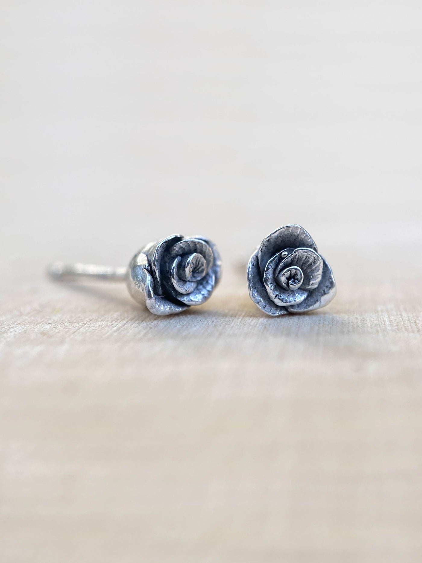 Thumbelina’s Garden Sterling Silver Rose Earrings