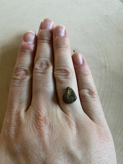 Basalt, Earth Dragon Egg Opal Ring
