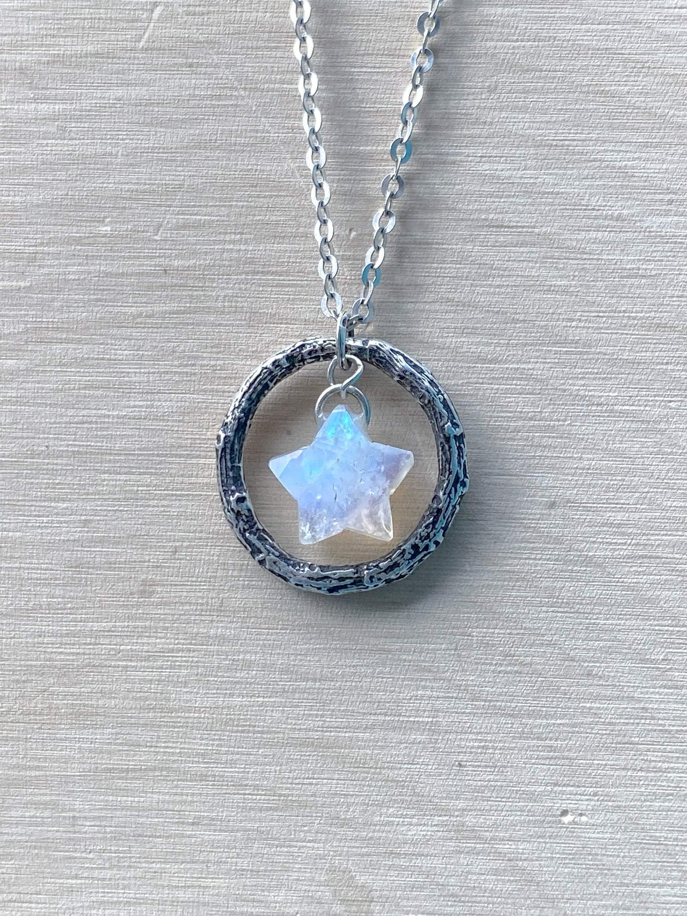 Andromeda Rainbow Moonstone Pendant Necklace