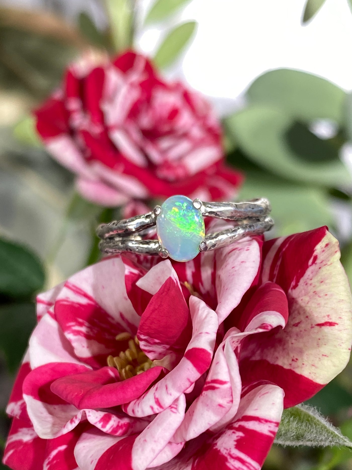 Across the Faerie Line Opal Branch Ring